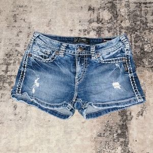 Silver jean shorts. Size 29